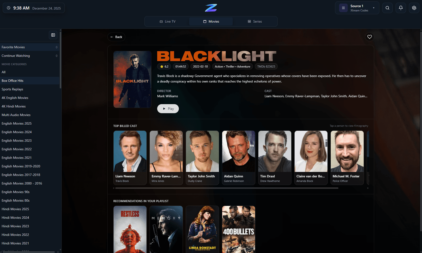 Movies (VOD) categories