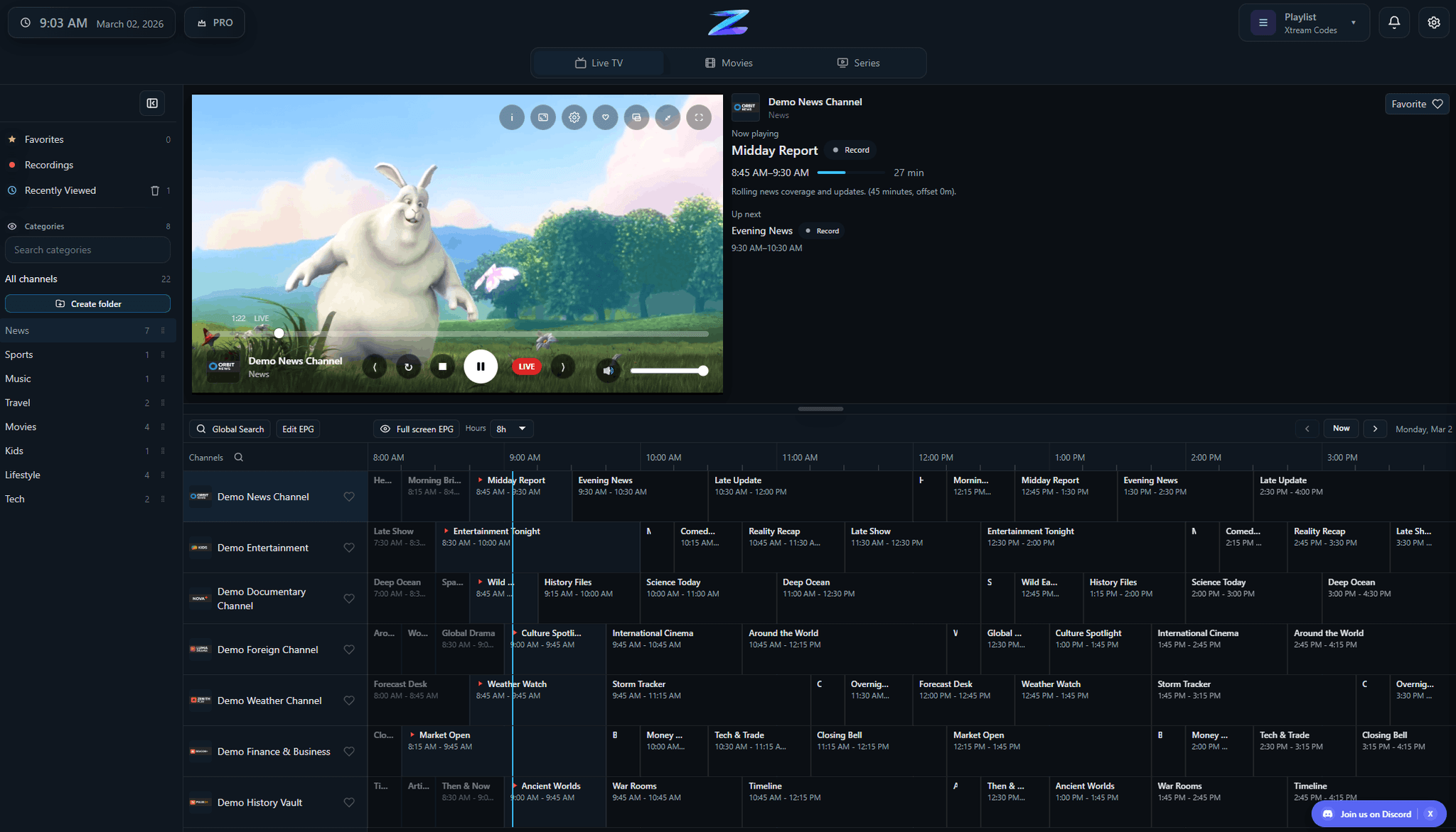 Desktop Player IPTV Player for Windows and macOS